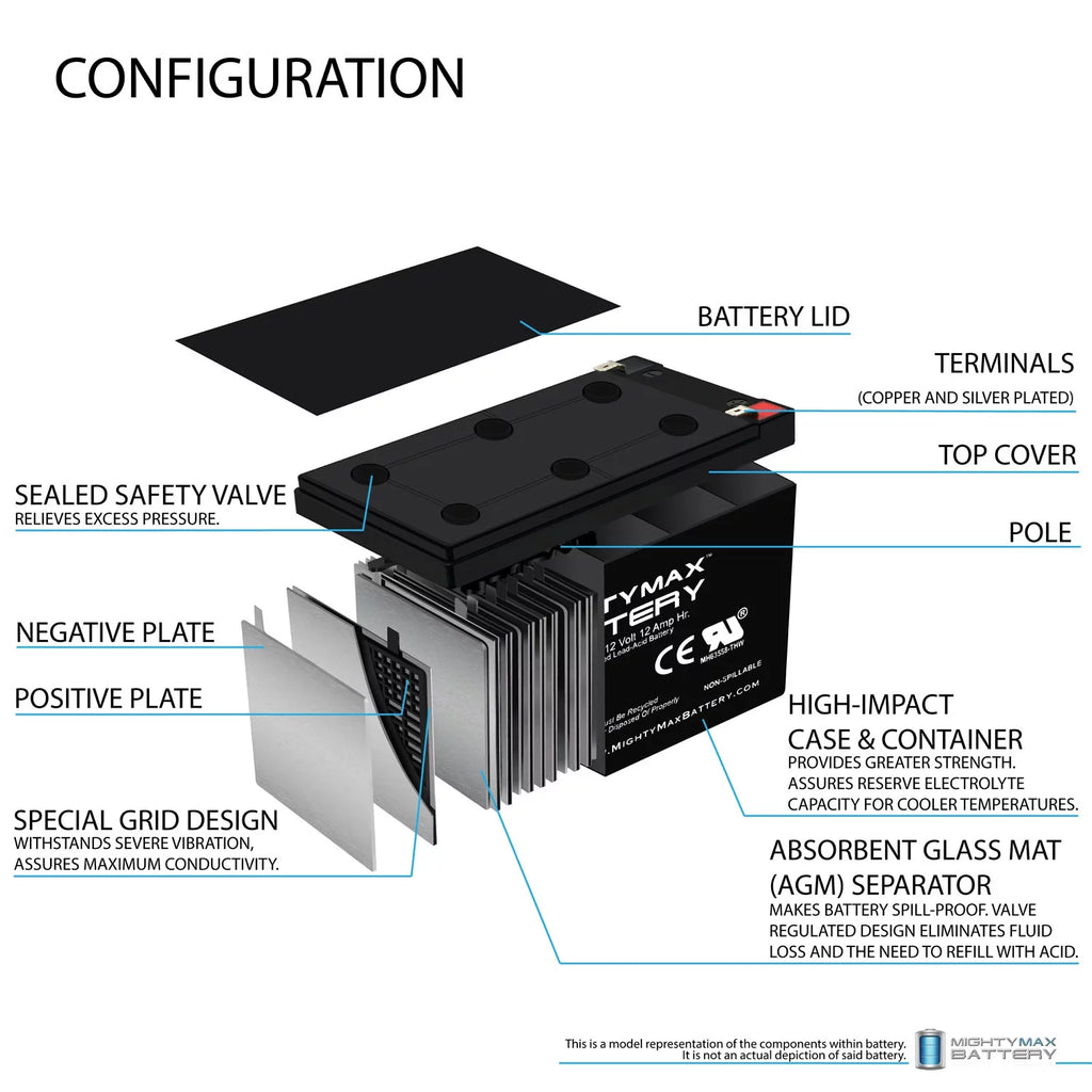 12V 12Ah Sealed Lead Acid Rechargeable Battery P729947