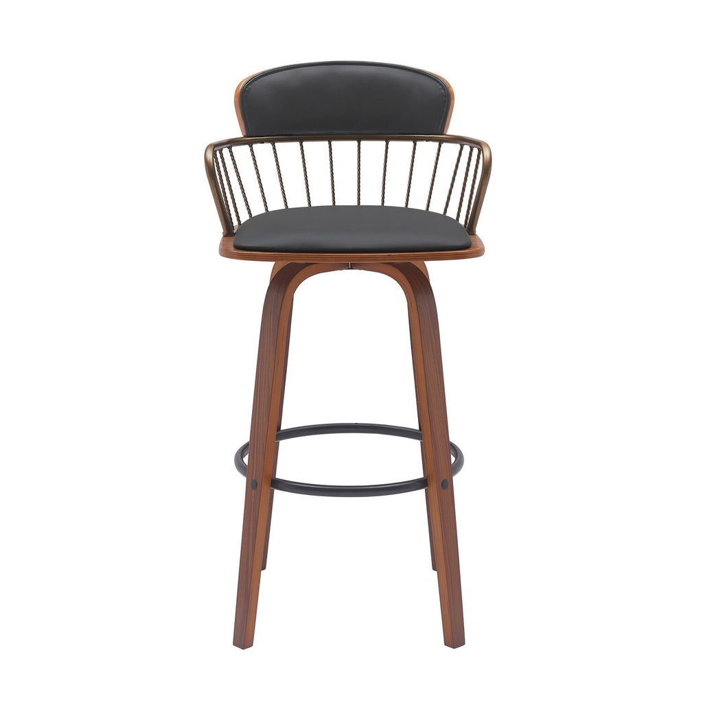 Black Faux Leather Barstool Chair A894