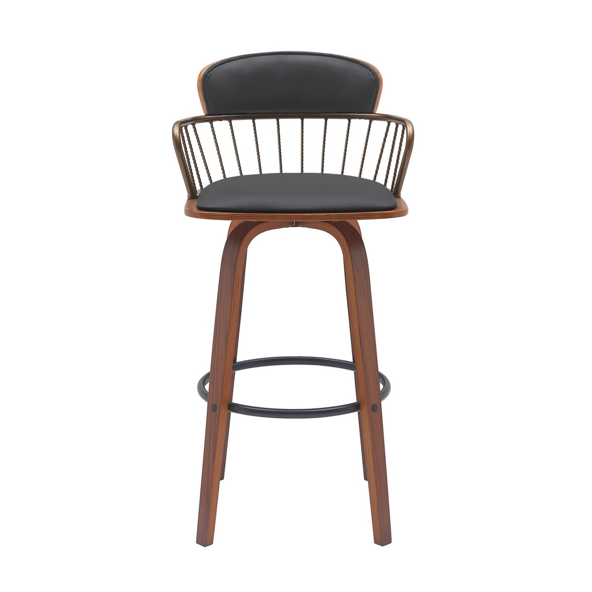 Black Faux Leather Barstool Chair A894