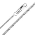 14k White Gold Wheat Chain Necklace 24 inch U257