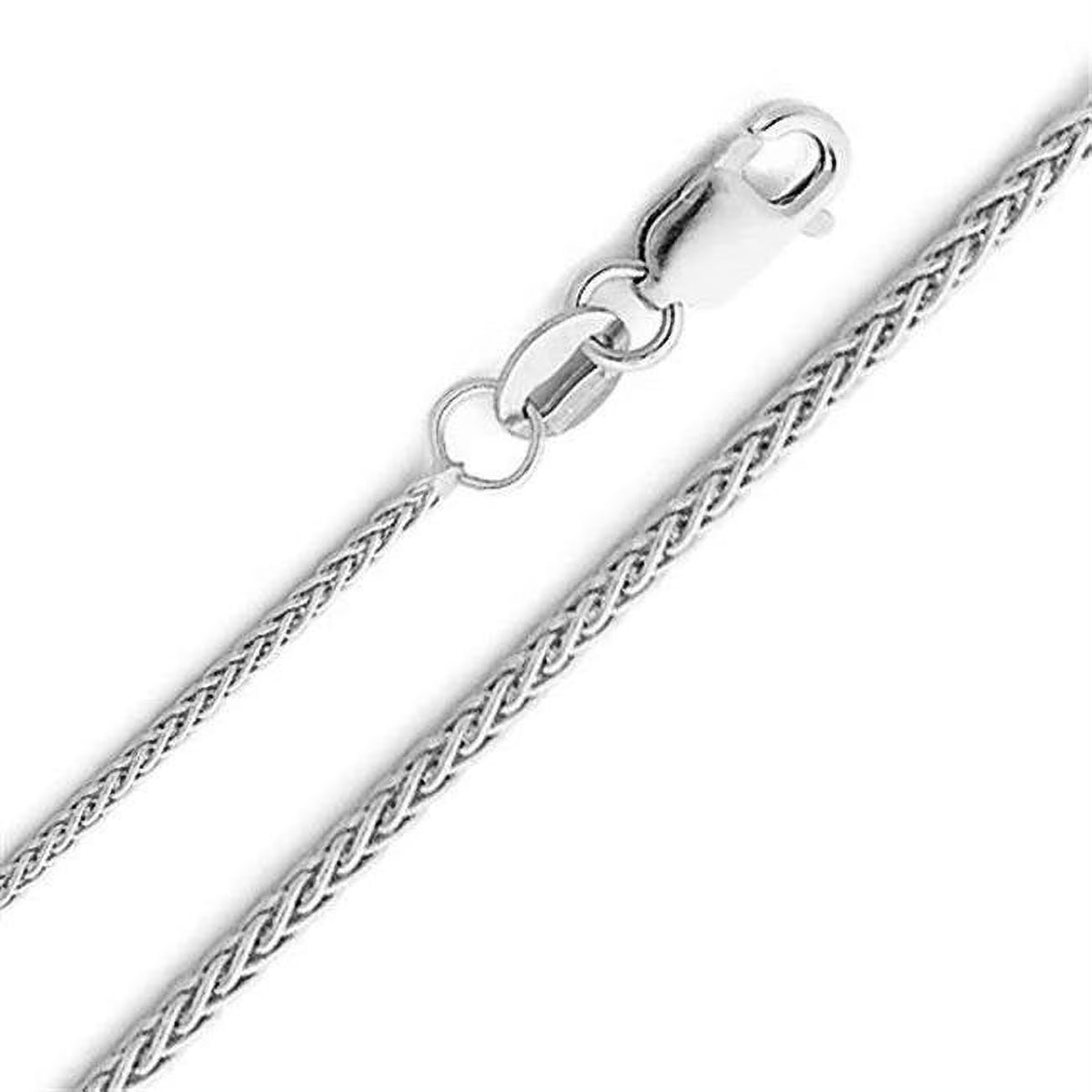 14k White Gold Wheat Chain Necklace 24 inch U257