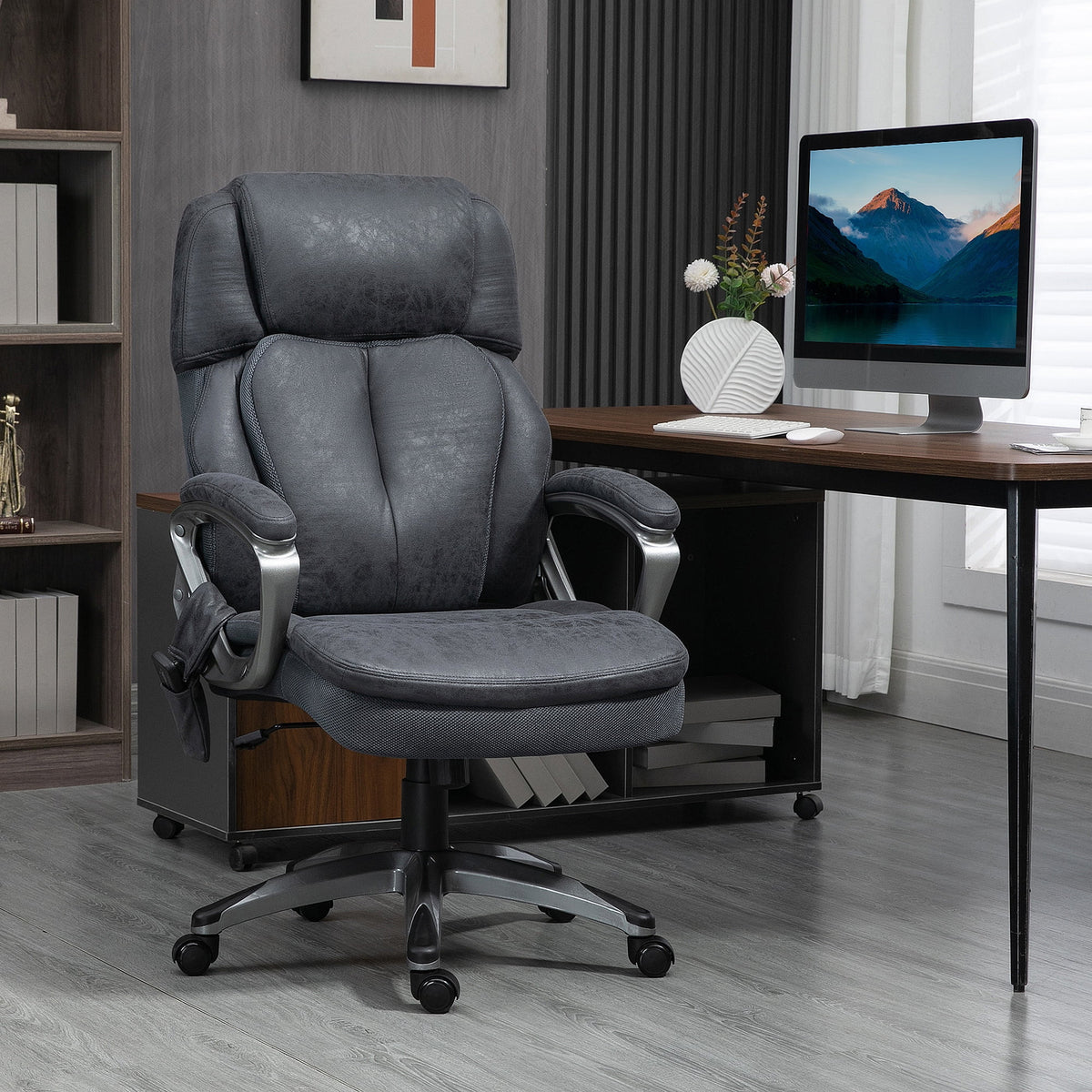 Gray Executive Office Chair with Vibration Massage Y431