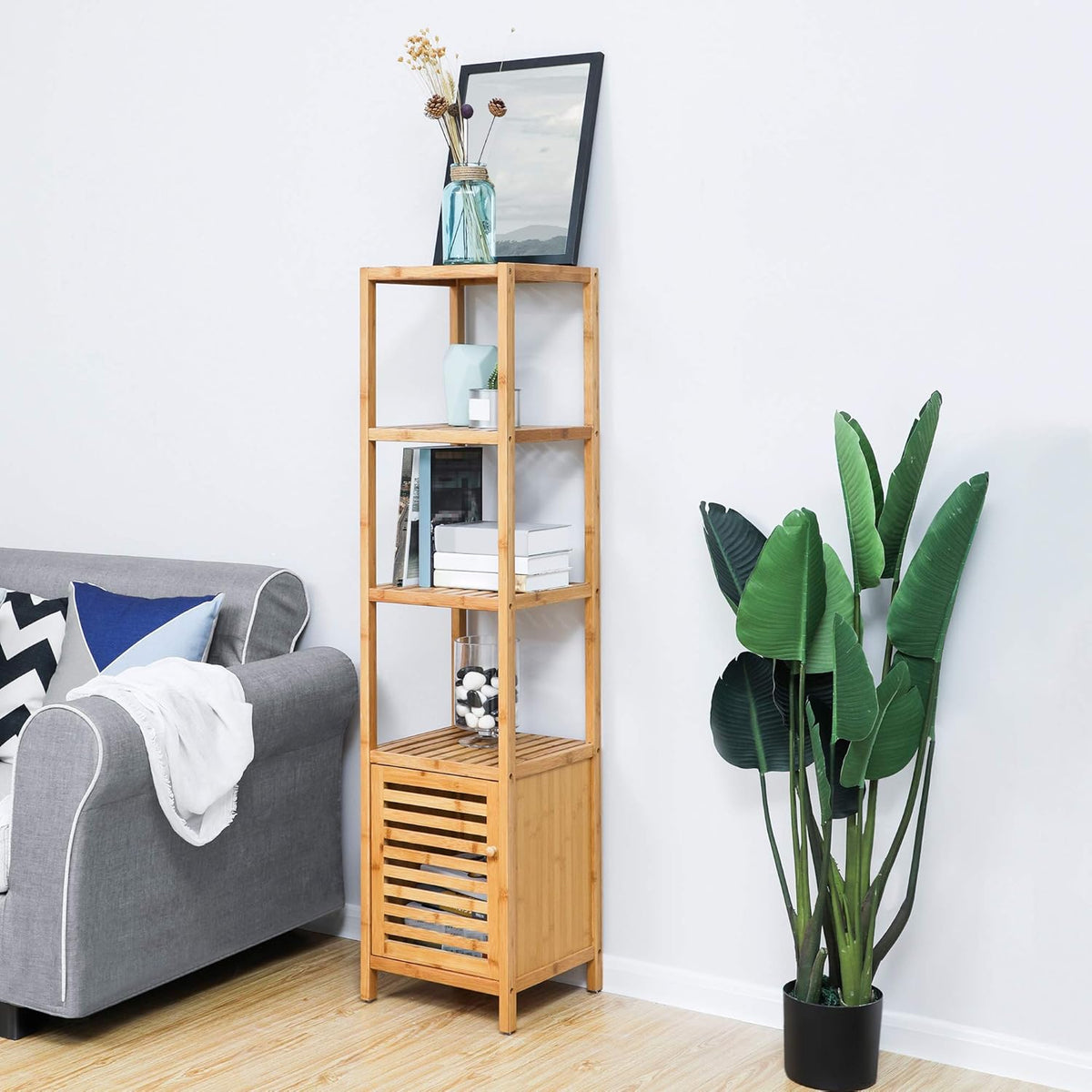 Bamboo 4 Tier Floor Cabinet Q9217