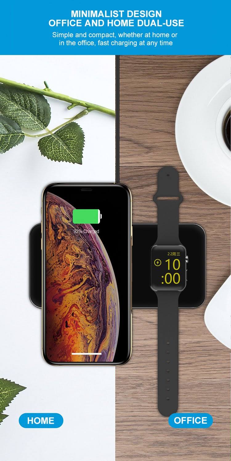 Black 3-in-1 Glass Wireless Charge Pad F450089