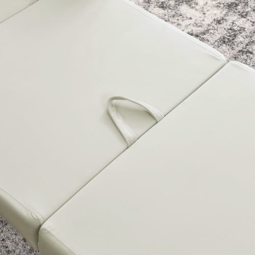 Beige Convertible Sleeper Chair with Ottoman U7716