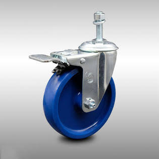 5 inch Solid Polyurethane Threaded Stem Caster with Total Lock Brake G64766