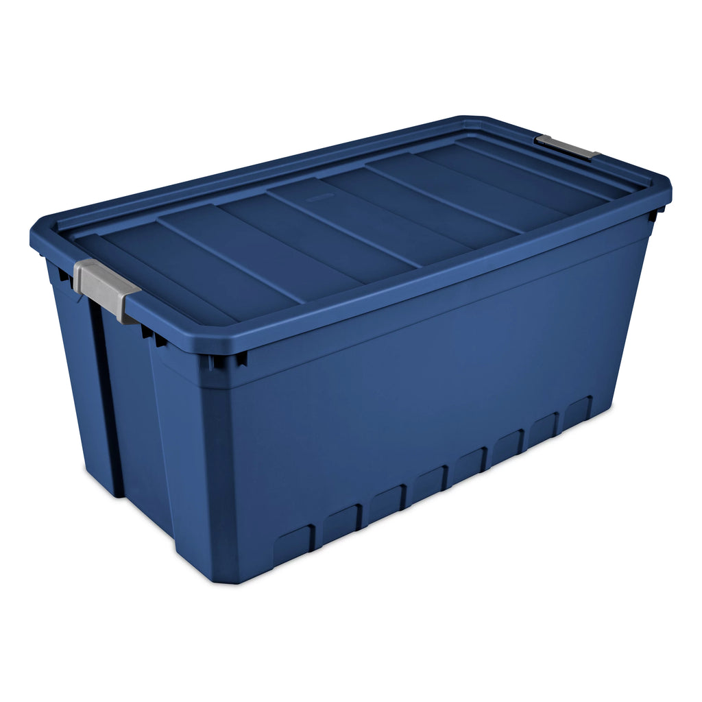 50 Gallon Plastic Stacker Tote, Blue H1245