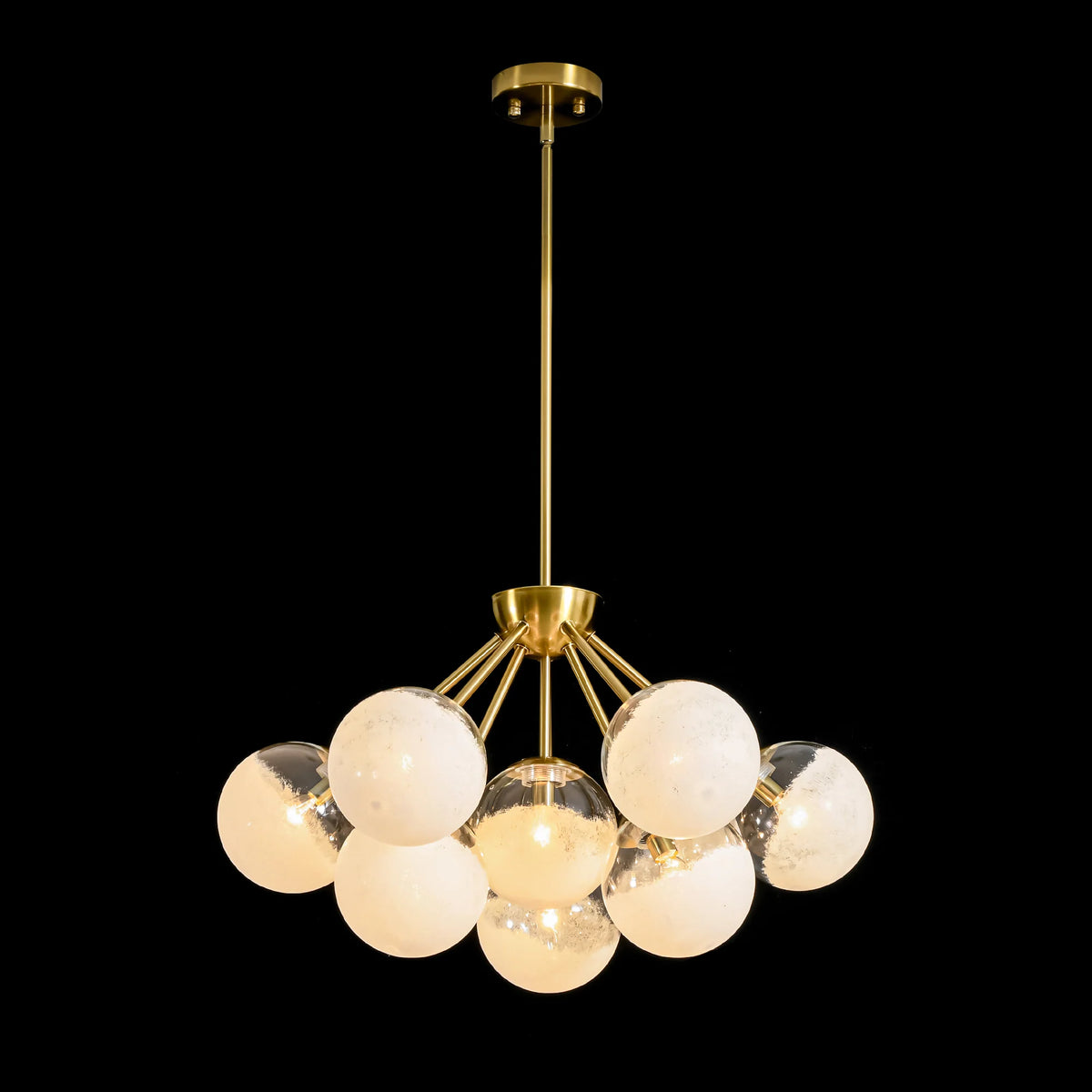 10-Light Dimmable Glass Globe Chandelier K80699