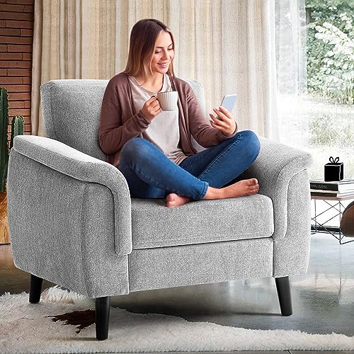 Blue Chenille Accent Chair with Wood Legs, 2PCS I8509