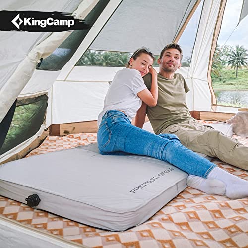 Double Self Inflating Sleeping Pad, Camping Foam Air Mattress, 79.1'' x 50.3'' x 3.0, Grey R789021