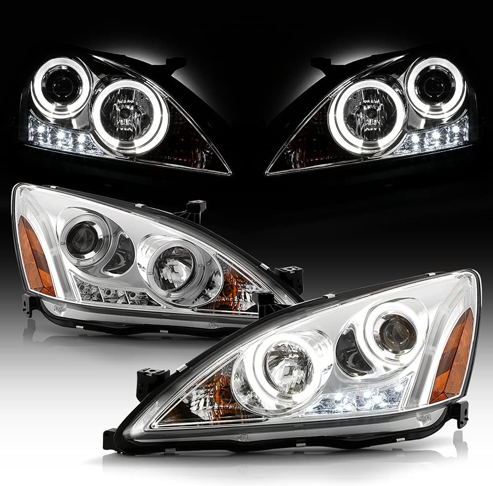 For 2003-2007 Honda Accord LED Projector Headlights D406