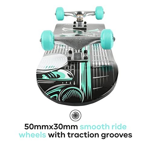 31" Skateboard with Pro Trucks, Full Grip Tape, 9-Ply Maple Deck P856589