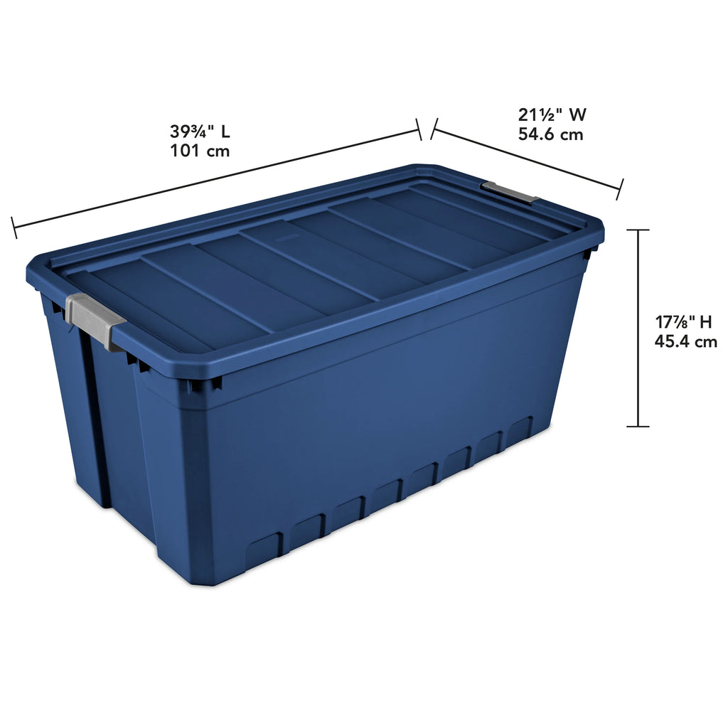 50 Gallon Plastic Stacker Tote, Blue H1245