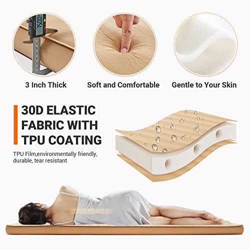 Double Self Inflating Sleeping Pad, Camping Foam Air Mattress, 79.1'' x 50.3'' x 3.0, Grey R789021