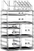 Large Clear Makeup Organizer with 8 Drawers, Set of 3 A92185