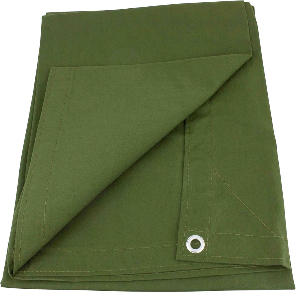 Green Canvas Tarp 12oz Heavy Duty Water Resistant 10' x 16' Pack of 2 U814