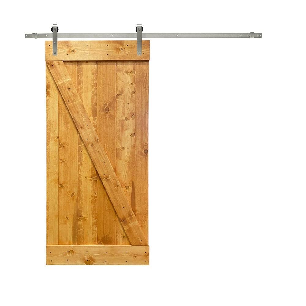 White Stained Wood Interior Sliding Barn Door with Hardware Kit X6729