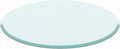 24 Inch Round Tempered Glass Table Top Clear 1/2 Inch Thick Beveled Polished Edge E574038