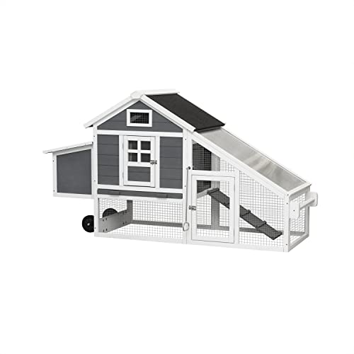 Large Wooden Chicken Coop with Wheels B983