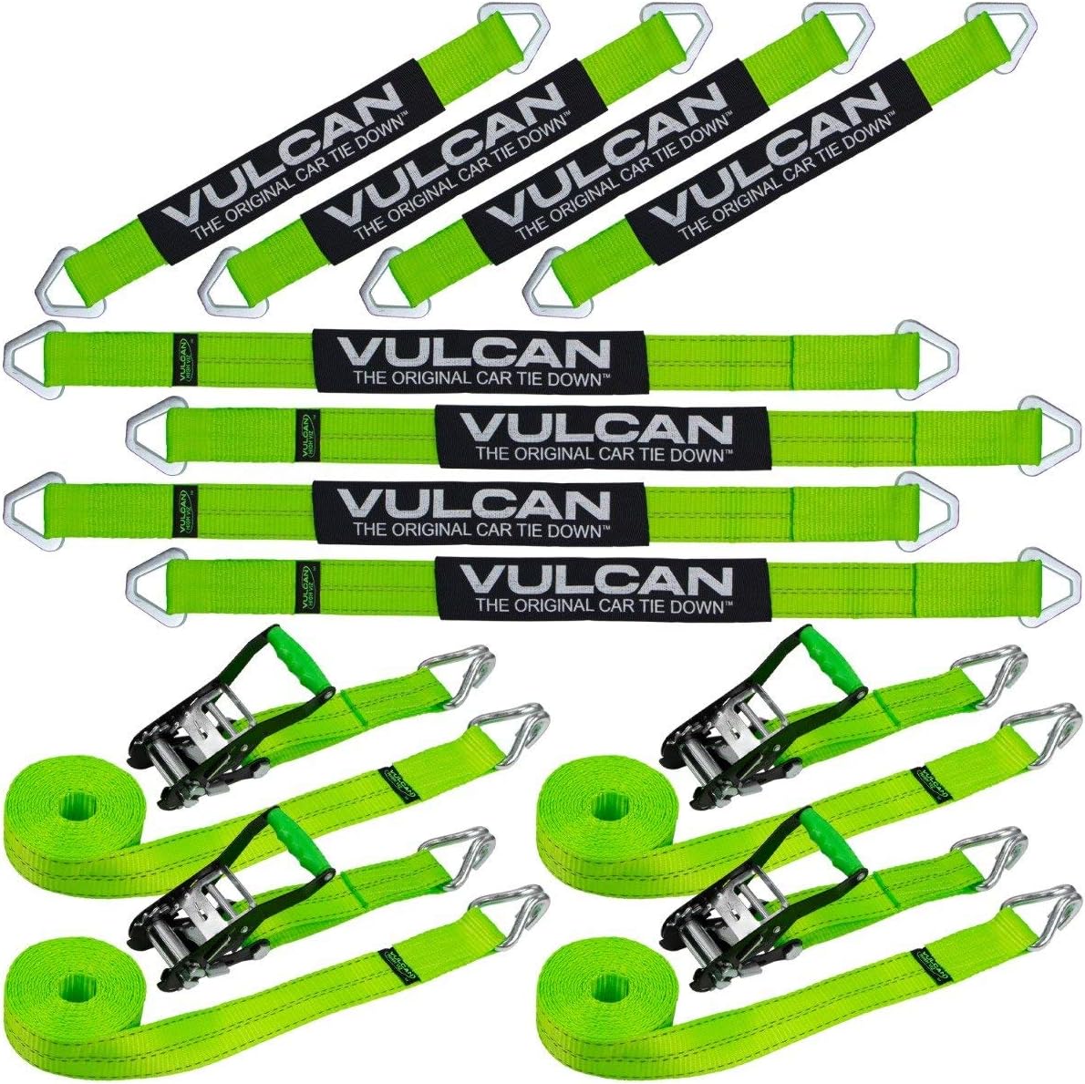 Axle Strap Tie Down Kit with Wire Hook Ratchet Straps D876
