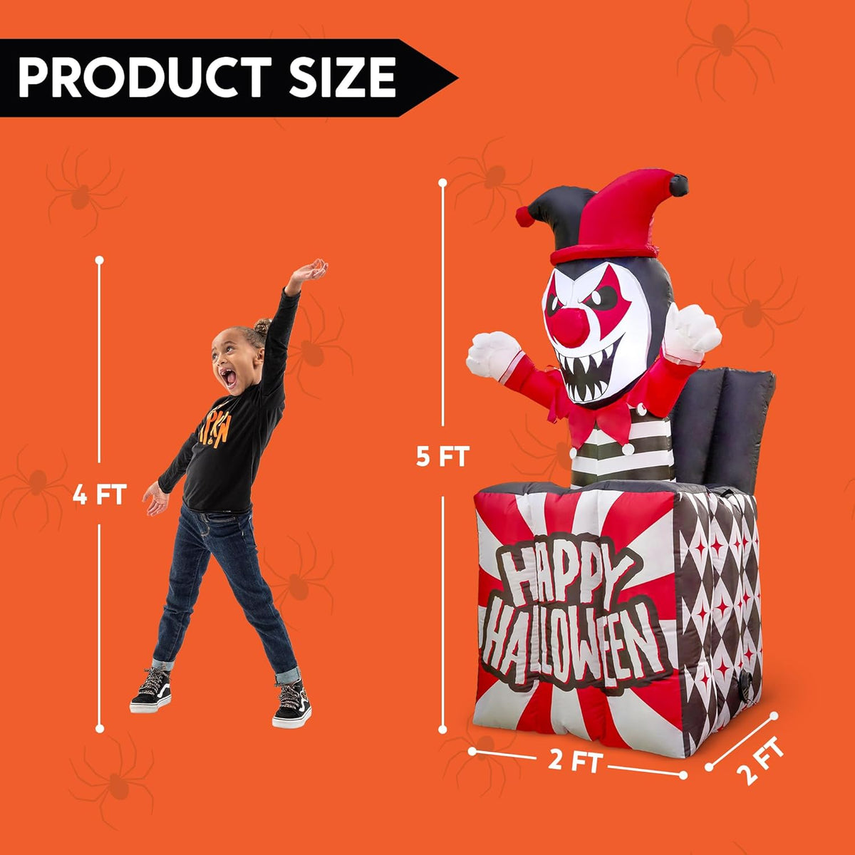 5 Ft Halloween Inflatable Decor with Built-in LEDs F909503