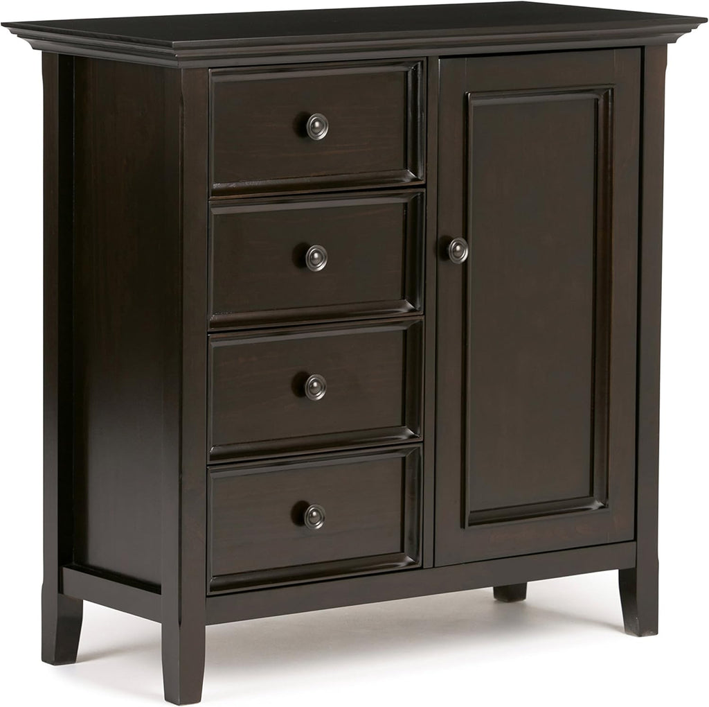 Light Golden Brown Solid Wood Storage Cabinet with 4 Drawers H404
