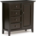 Light Golden Brown Solid Wood Storage Cabinet with 4 Drawers H404
