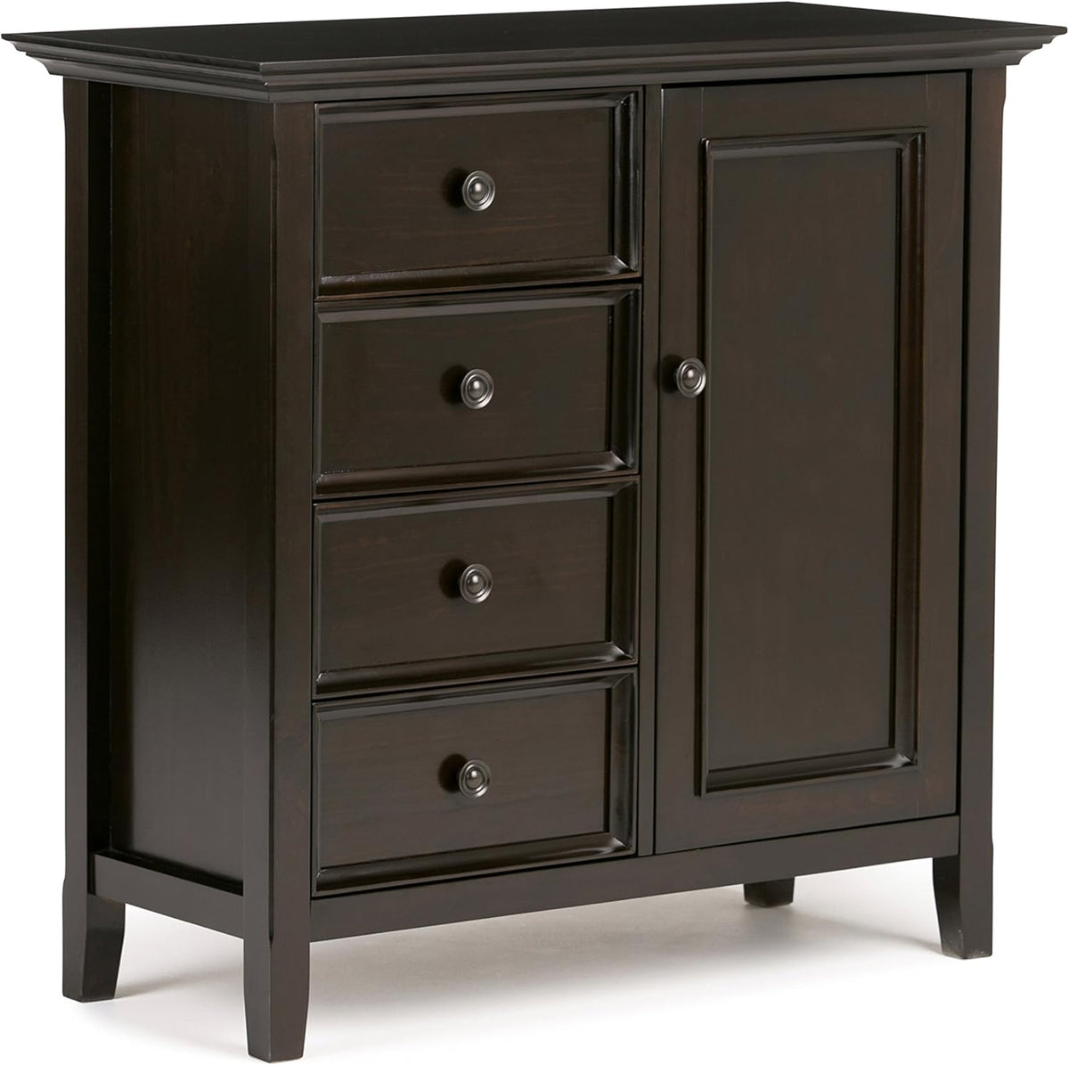 Light Golden Brown Solid Wood Storage Cabinet with 4 Drawers H404