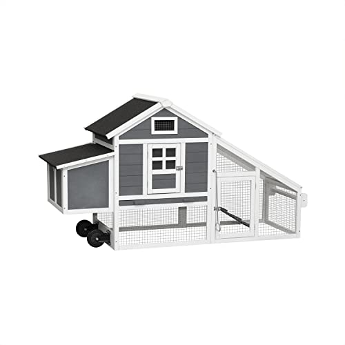 Large Wooden Chicken Coop with Wheels B983