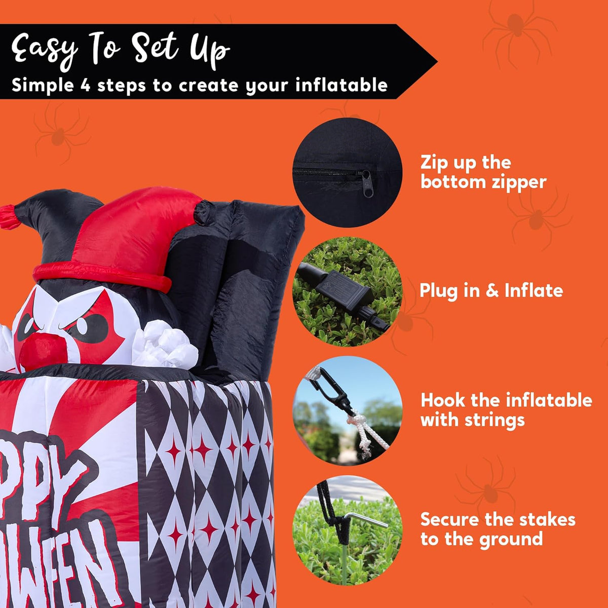 5 Ft Halloween Inflatable Decor with Built-in LEDs F909503