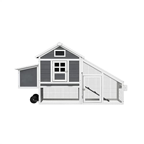 Large Wooden Chicken Coop with Wheels B983