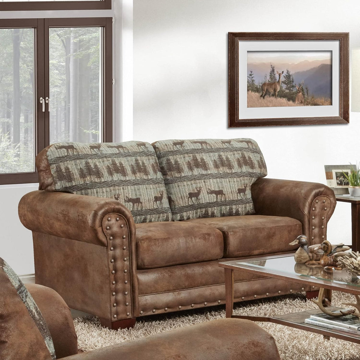 Brown Tapestry Loveseat C520083