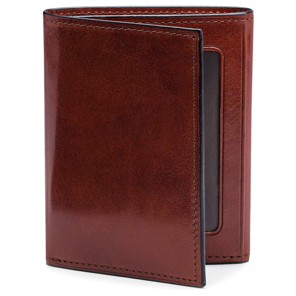 Dark Brown Leather Trifold ID Wallet M962