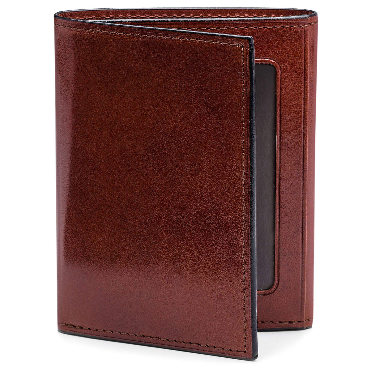 Dark Brown Leather Trifold ID Wallet M962