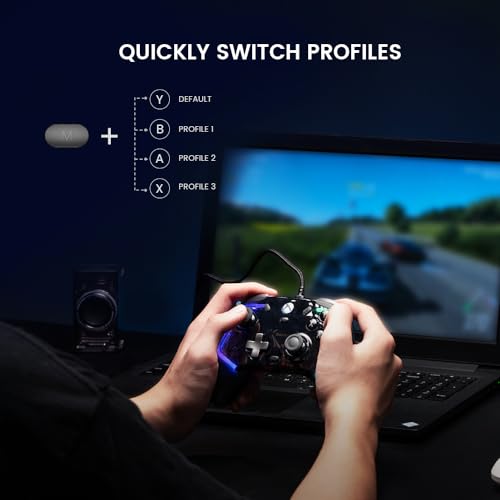Wired Controller for Xbox Series X|S, Xbox One, Windows, Steam, Transparent Gaming Gamepad with Hall Effect Joysticks F450975