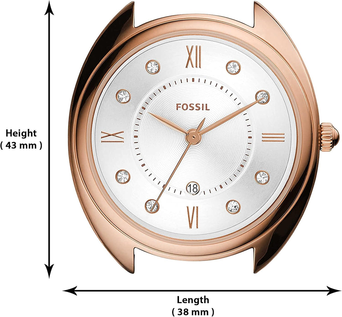 Rose Gold Grey Quartz Stainless Steel and Eco-Leather Three-Hand Watch S2955