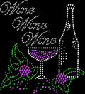Rhinestone Iron On Transfer Wine Glass Bottle A470