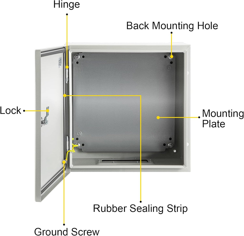 12 x 12 x 8'' NEMA 4X Steel Electrical Enclosure C13926