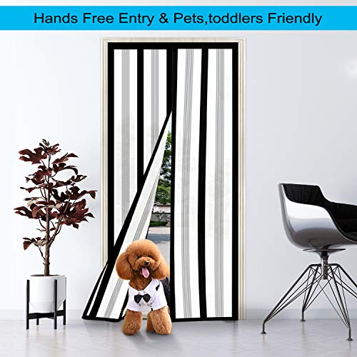 Insulated Magnetic Thermal Door Curtain, Black, Fits Doors up to 36" x 82" C989