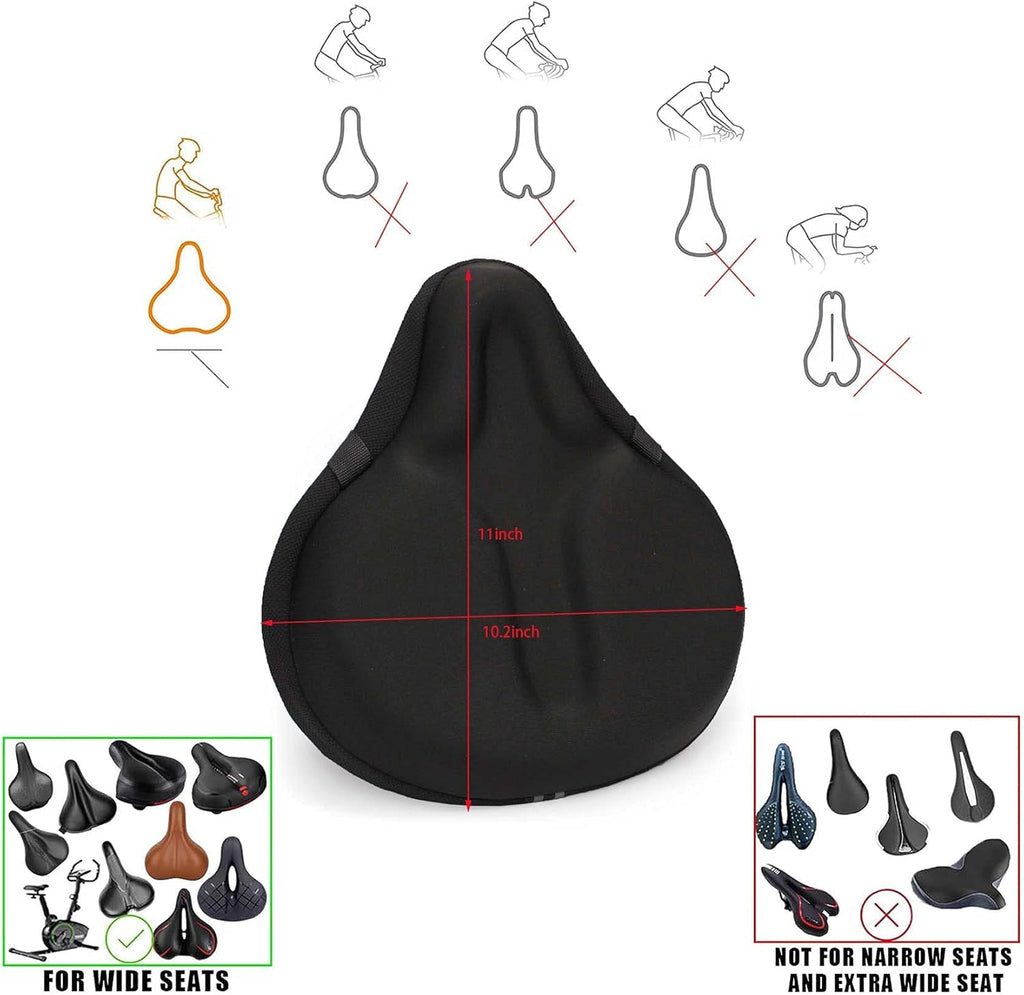 Large Comfort Wide Gel Bicycle Saddle Cover F663525