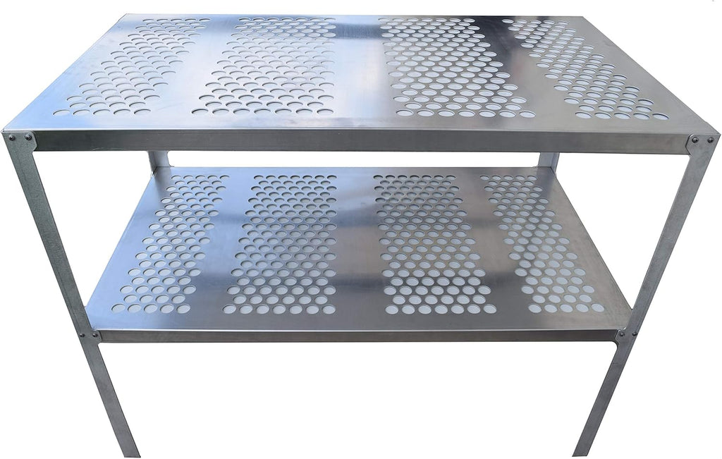 Aluminum Greenhouse Potting Bench and Utility Table with 1 Inch Round Holes K86472