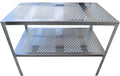 Aluminum Greenhouse Potting Bench and Utility Table with 1 Inch Round Holes K86472