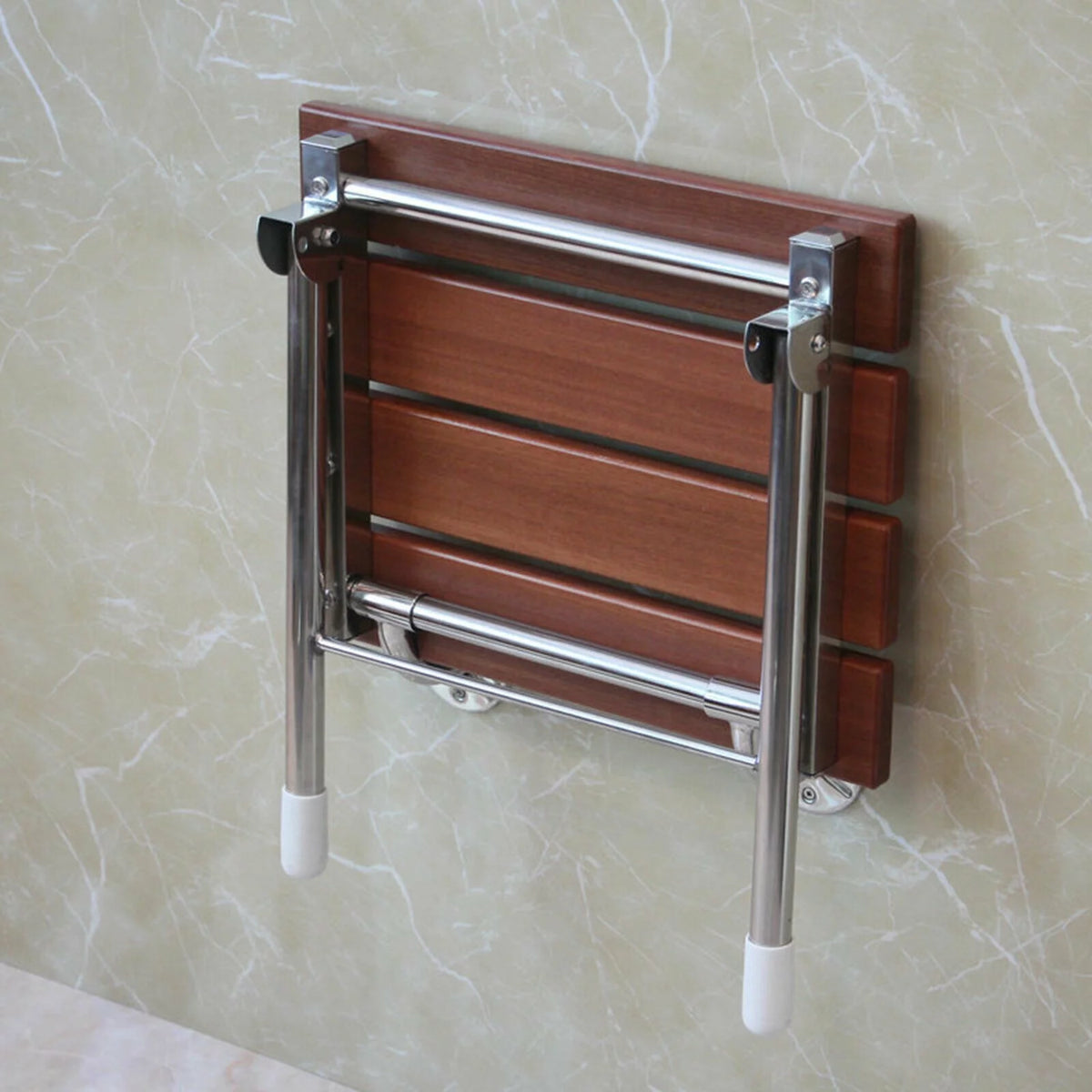 Folding Shower Seat Wall Mounted Wood Bathroom Bench P3423