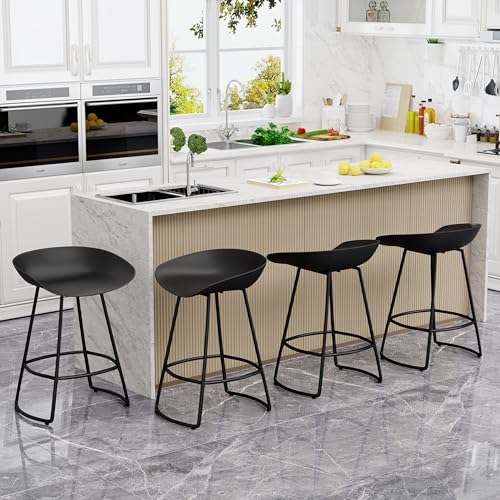 White 30" Bar Height Swivel Barstools Set of 4 J885131