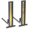 Antique Brass Black Andirons W622