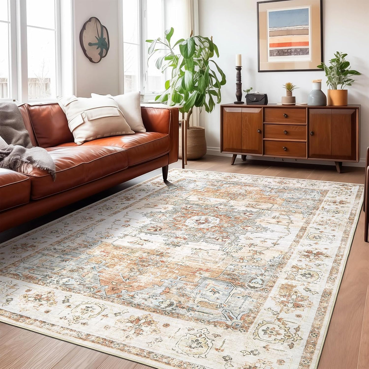 9x12 Washable Low-Pile Area Rug B92450