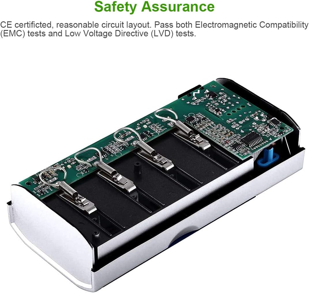 D Cells 10000mAh Rechargeable Batteries (4 Counts) with Battery Charger Pack of 2 Z365