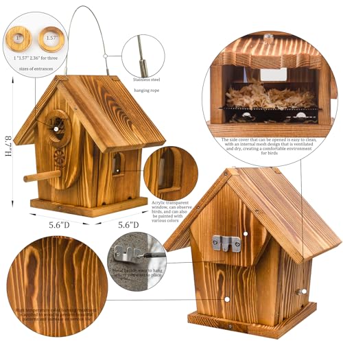 Carbonized Solid Mortise & Tenon Bird House DIY Kit D81775