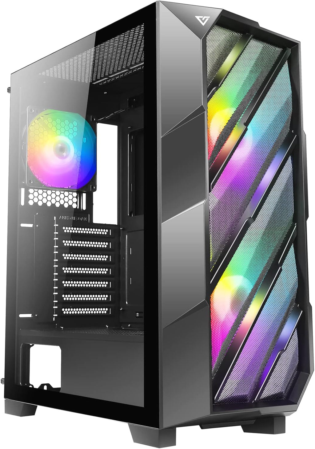 ATX Mid-Tower Case with Tempered Glass Side Panel, Black, Pack of 2 N674