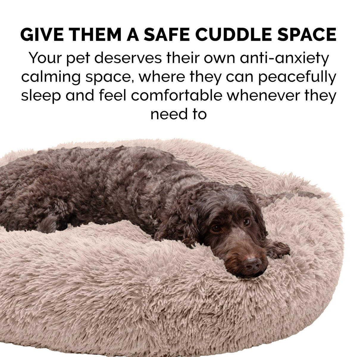 Long Fur Donut Dog Bed T495